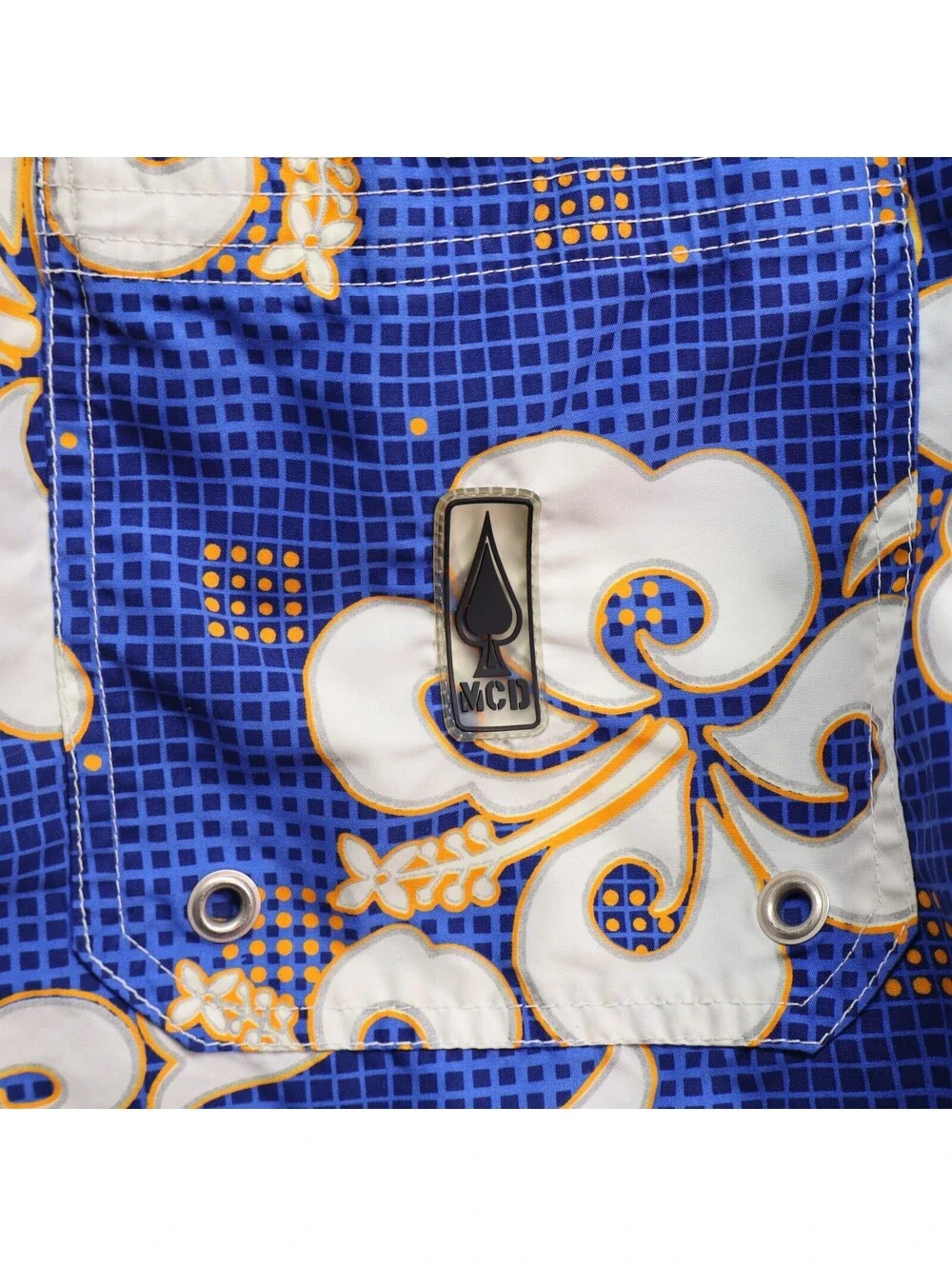 MCD Trunks Blue Men Swim Shorts Floral W34 / Large Hibiscus